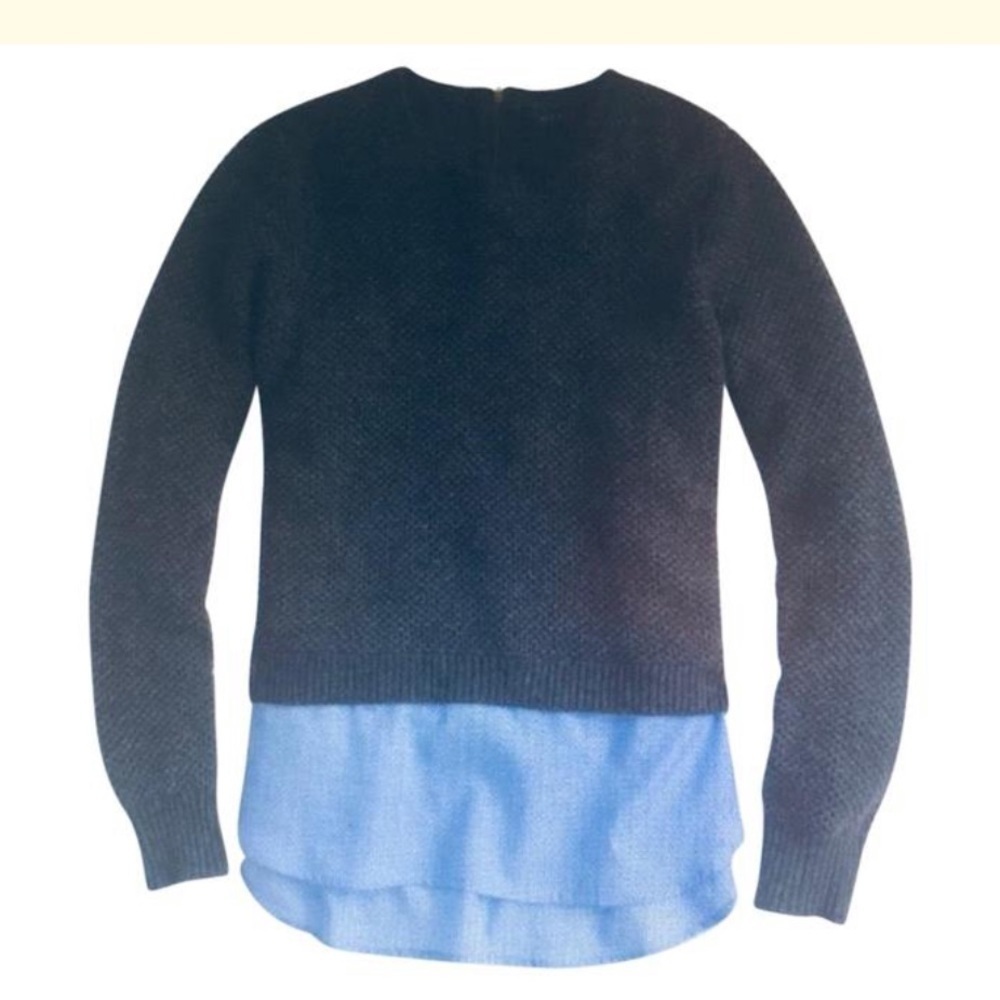 J Crew Navy Lambswool Shirttail Sweater Size S